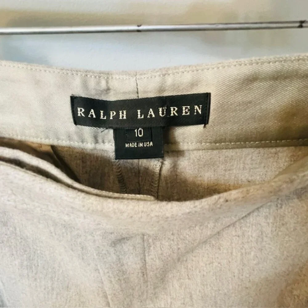 Ralph Lauren Black Label Women's Wool & Cashmere Wide Leg/Flare Pants Gray 10 - Picture 7 of 10